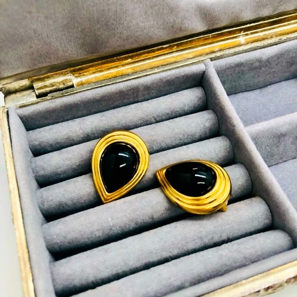 Vintage Signed Black CHRISTIAN DIOR Earrings - Picture 11 of 15